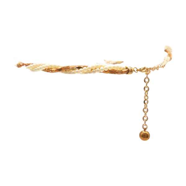Brand New Women Gold Metal Twisted Braided Beads Belt M L XL