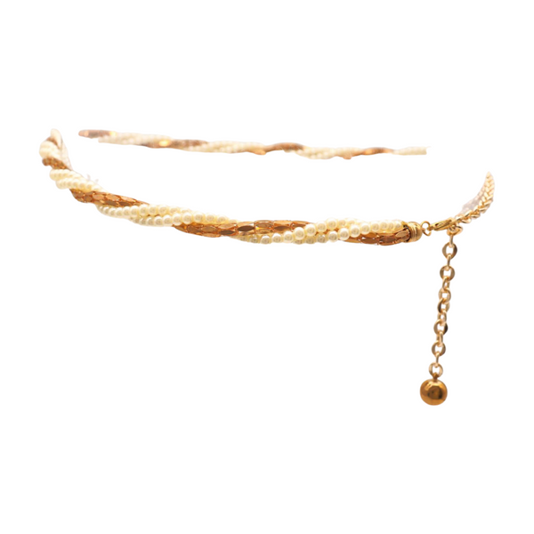 Brand New Women Gold Metal Twisted Braided Beads Belt M L XL