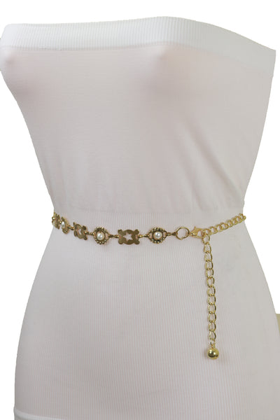 Brand New Women Gold Metal Fashion Belt Star Charm Beads Fit Size S M L