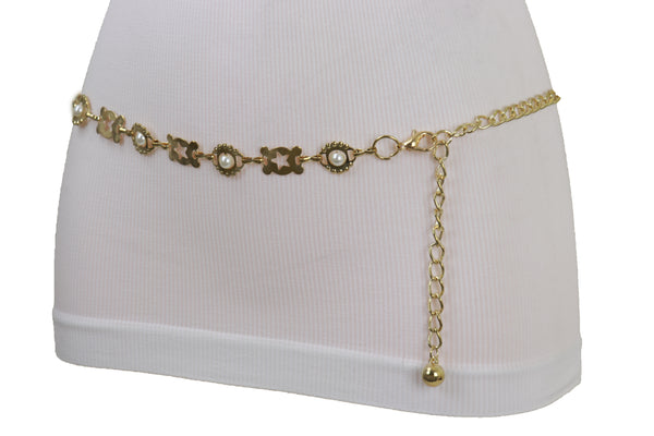 Brand New Women Gold Metal Fashion Belt Star Charm Beads Fit Size S M L