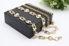 Gold Metal Fashion Belt Star Charm Beads Fit Size S M L