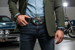 NEW Revolver Gun & Turquoise Beads Oval Shaped Belt Buckle Texas Cowboy
