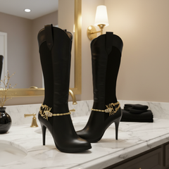 Brand New Women Gold Metal Chain Boot Bracelet Shoe Anklet Bling Lon Scorpion Charm SET BC124