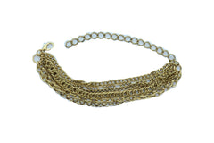 Brand New Women Antique Gold Metal Boot Chain Bracelet Shoe Anklet Multi Wave Strands Charm SET BC162