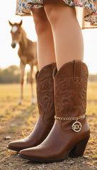 Brand New Women Gold Metal Chain Boot Bracelet Anklet Shoe SEXY Charm Fashion Jewelry PAIR SET BC117