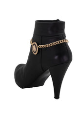Brand New Women Gold Metal Boot Chain Bracelet Shoe Anklet Lion Head Coin Medallion Charm SET BC138