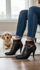 Brand New NEW Women Bronze Brown Metal Boot Chain Bracelet Anklet Shoe Scorpion Charm SET  BC105