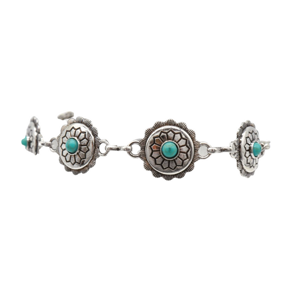 Brand New Women Silver Metal Boot Chain Bracelet Anklet Shoe Flower Charm Turquoise Blue