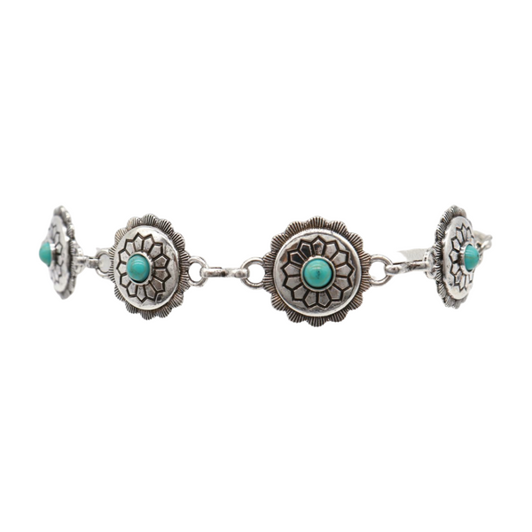 Brand New Women Silver Metal Boot Chain Bracelet Anklet Shoe Flower Charm Turquoise Blue