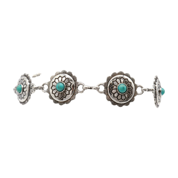 Brand New Women Silver Metal Boot Chain Bracelet Anklet Shoe Flower Charm Turquoise Blue