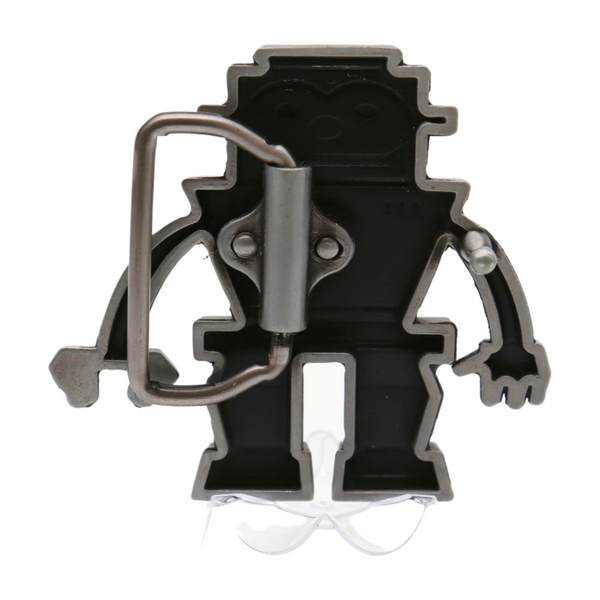 Men Silver Metal Fashion Belt Buckle Green Black Robot Animation