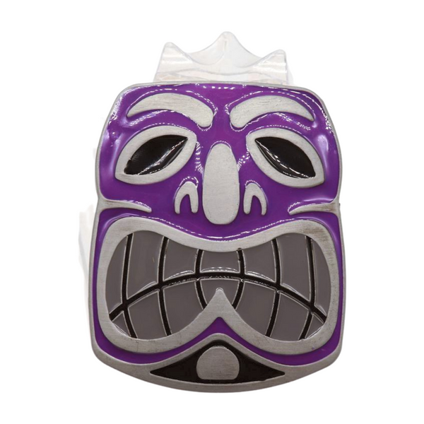 Men Women Silver Metal Belt Buckle Tiki Mask Statue Animation