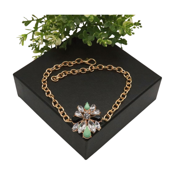 Women Gold Metal Boot Chain Bracelet Shoe Bling Star Charm
