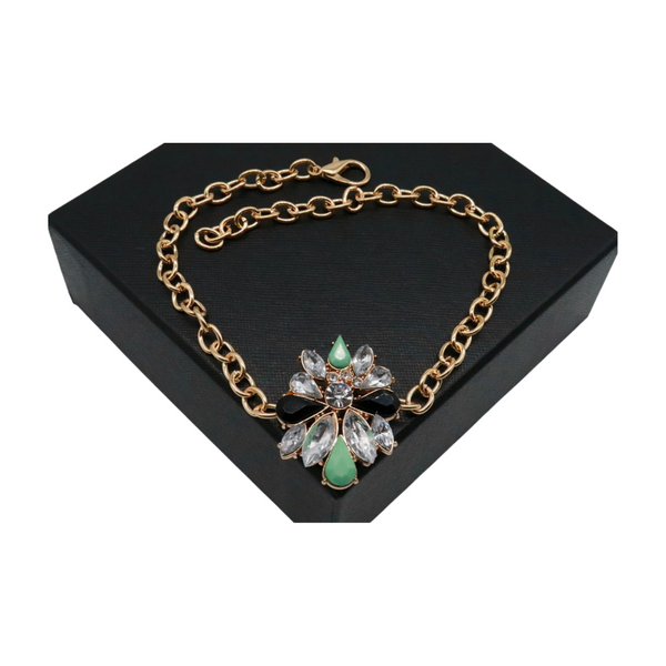Women Gold Metal Boot Chain Bracelet Shoe Bling Star Charm