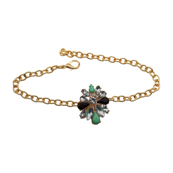 Women Gold Metal Boot Chain Bracelet Shoe Bling Star Charm