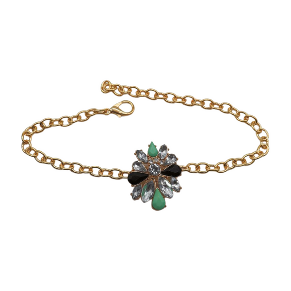 Women Gold Metal Boot Chain Bracelet Shoe Bling Star Charm