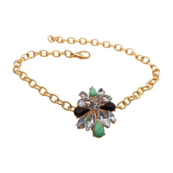 Women Gold Metal Boot Chain Bracelet Shoe Bling Star Charm