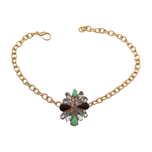 Women Gold Metal Boot Chain Bracelet Shoe Bling Star Charm