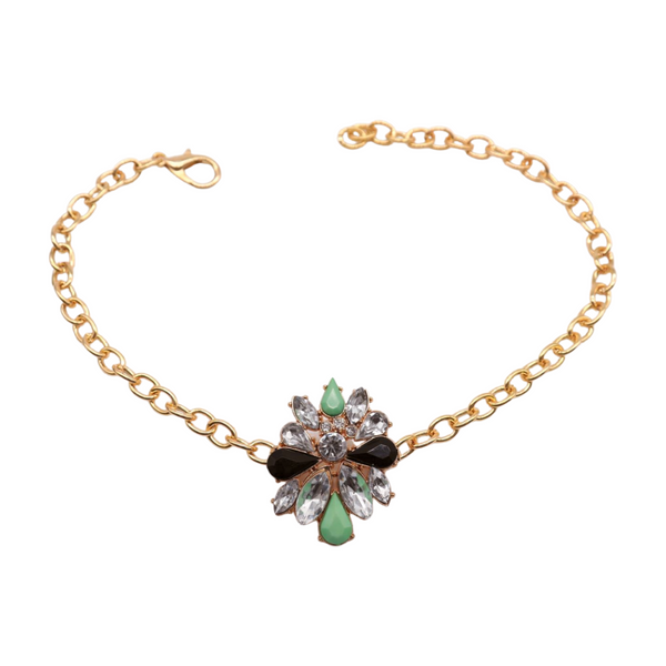 Women Gold Metal Boot Chain Bracelet Shoe Bling Star Charm