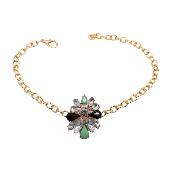 Women Gold Metal Boot Chain Bracelet Shoe Bling Star Charm