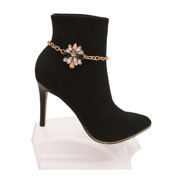Women Gold Metal Boot Chain Bracelet Shoe Silver Star Charm