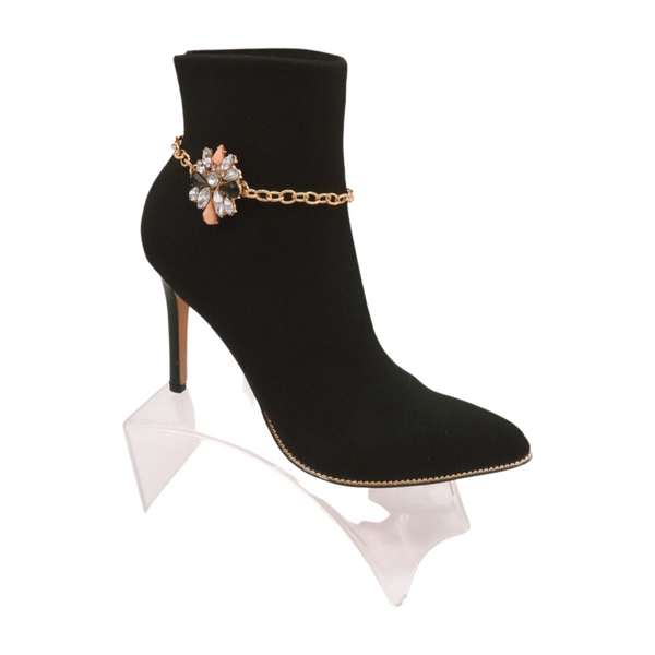 Women Gold Metal Boot Chain Bracelet Shoe Silver Star Charm