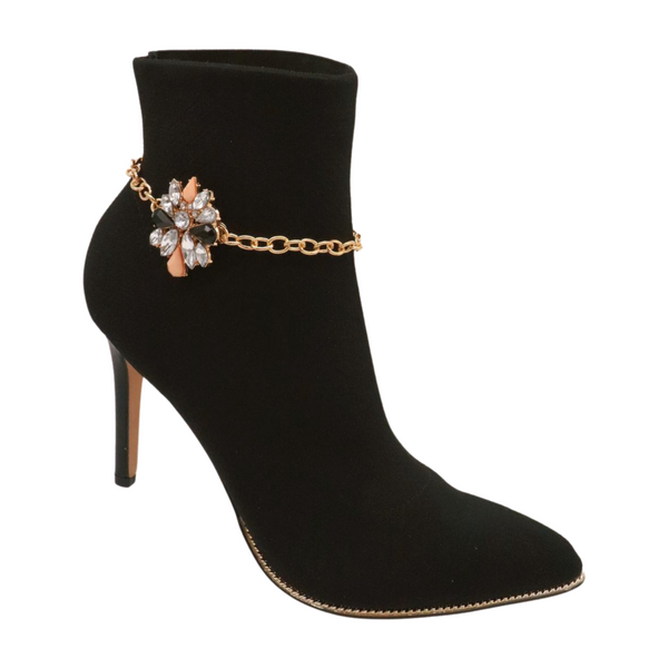 Women Gold Metal Boot Chain Bracelet Shoe Silver Star Charm