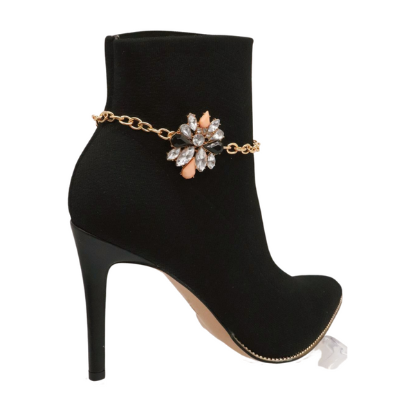 Women Gold Metal Boot Chain Bracelet Shoe Silver Star Charm