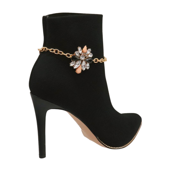 Women Gold Metal Boot Chain Bracelet Shoe Silver Star Charm