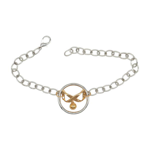 Women Silver Metal Chain Boot Bracelet Shoe Infinity Bow Charm