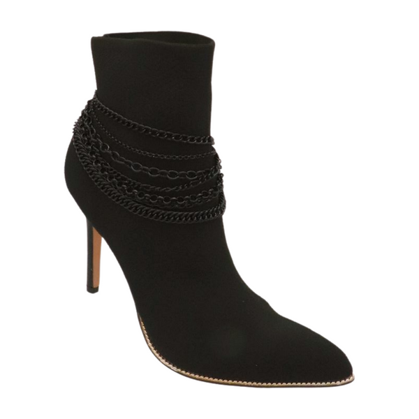 Brand New Women Black Metal Chain Boot Bracelet Anklet Shoe Wave Charm Texas Western Style