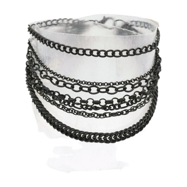 Brand New Women Black Metal Chain Boot Bracelet Anklet Shoe Wave Charm Texas Western Style