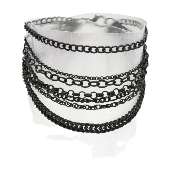 Brand New Women Black Metal Chain Boot Bracelet Anklet Shoe Wave Charm Texas Western Style