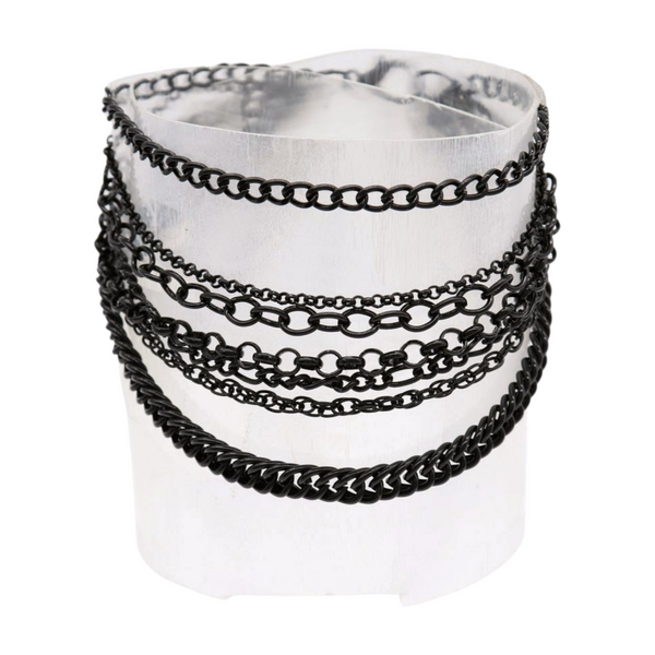 Brand New Women Black Metal Chain Boot Bracelet Anklet Shoe Wave Charm Texas Western Style