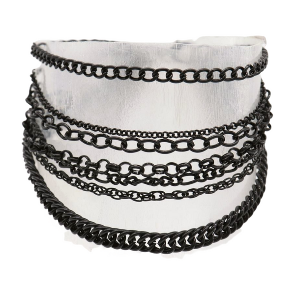 Brand New Women Black Metal Chain Boot Bracelet Anklet Shoe Wave Charm Texas Western Style