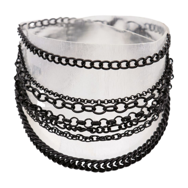 Brand New Women Black Metal Chain Boot Bracelet Anklet Shoe Wave Charm Texas Western Style