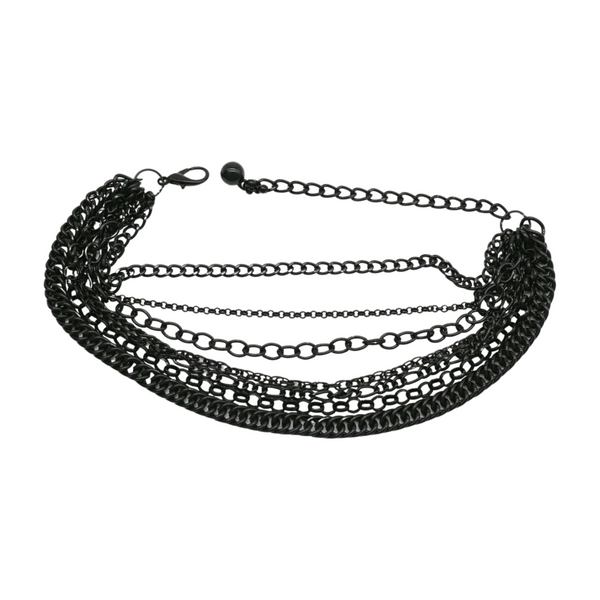 Brand New Women Black Metal Chain Boot Bracelet Anklet Shoe Wave Charm Texas Western Style