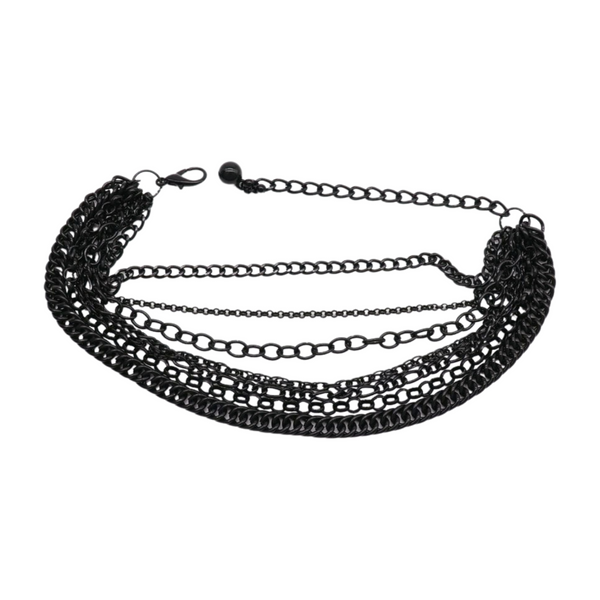 Brand New Women Black Metal Chain Boot Bracelet Anklet Shoe Wave Charm Texas Western Style