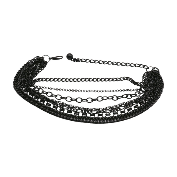 Brand New Women Black Metal Chain Boot Bracelet Anklet Shoe Wave Charm Texas Western Style