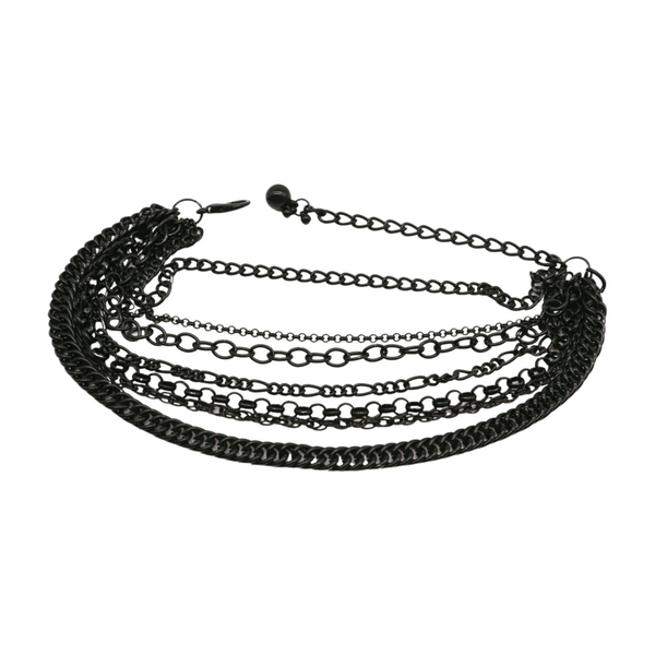 Brand New Women Black Metal Chain Boot Bracelet Anklet Shoe Wave Charm Texas Western Style