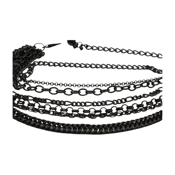 Brand New Women Black Metal Chain Boot Bracelet Anklet Shoe Wave Charm Texas Western Style