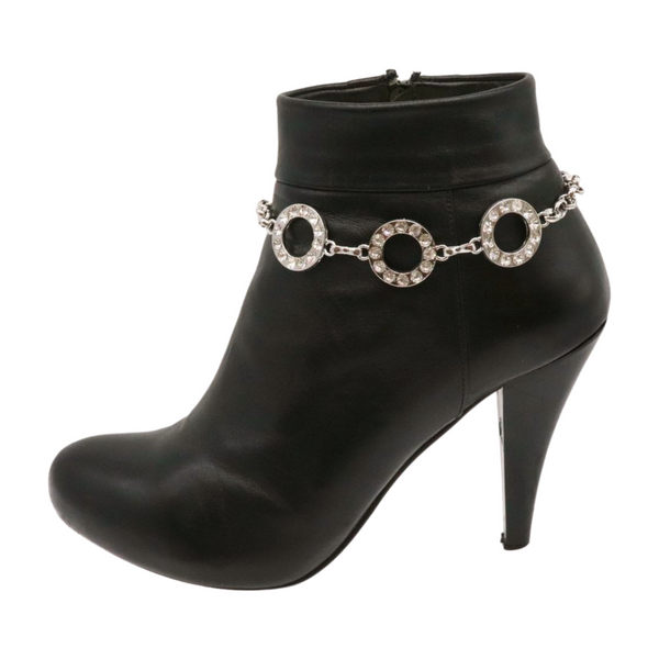 Brand New Women Silver Metal Chain Boot Bracelet Shoe Circle Charm