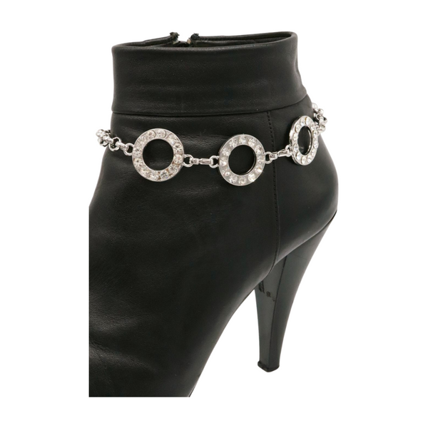 Brand New Women Silver Metal Chain Boot Bracelet Shoe Circle Charm