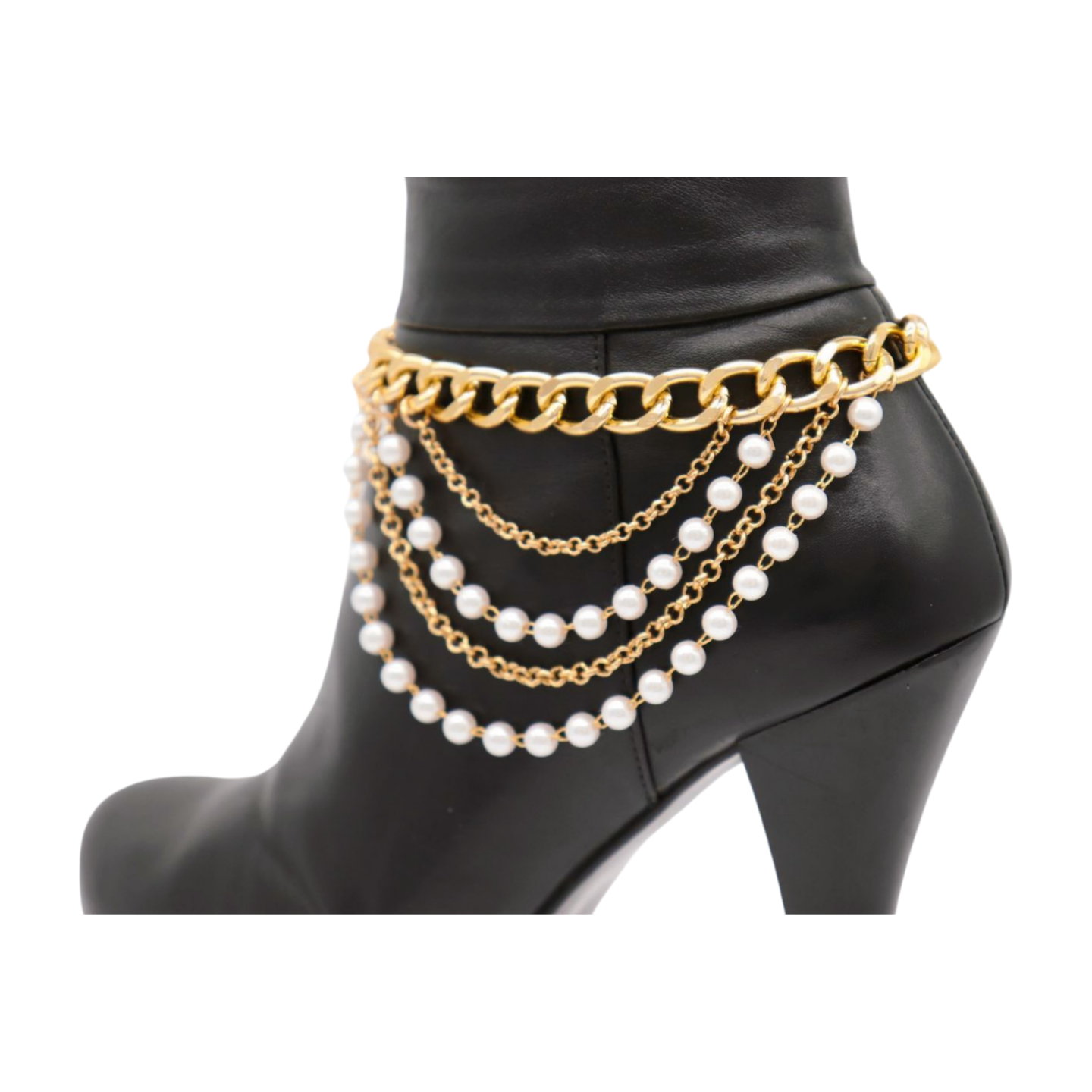 Women Gold Metal Western Boot Chain Bracelet Shoe Anklet  display picture 2