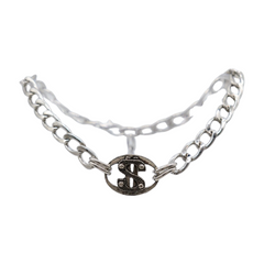 Brand New Women Silver Metal Boot Chain Bracelets SET Shoe Anklet Dollar Sign $ Charm 2PCS Pair BC2