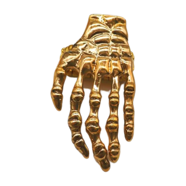 Women Gold Metal Ring Fashion Elastic Band Skeleton Bones Finger Hand