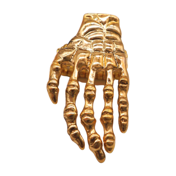 Women Gold Metal Ring Fashion Elastic Band Skeleton Bones Finger Hand