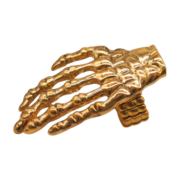 Women Gold Metal Ring Fashion Elastic Band Skeleton Bones Finger Hand