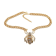 Jewelry Gold Metal Chain Long Spider Necklace