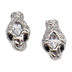 Women Silver Metal Wrap Around Cobra Snake Short Necklace